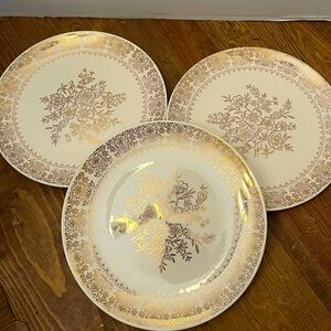 Vintage Ornate Gold Dinner Plates | Set Of 3